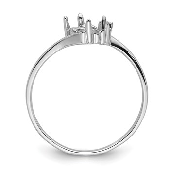 14k White Gold Holds 1-1.1mm Round and 1-7x3.5mm Marquise Gemstone Ring Mounting — alternate view
