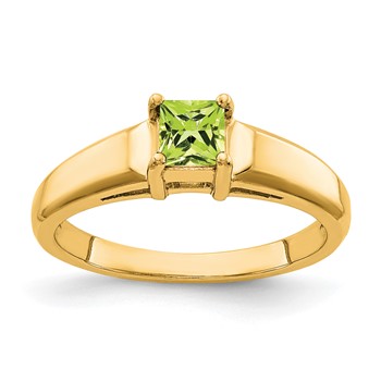14k 4mm Princess Cut Peridot ring