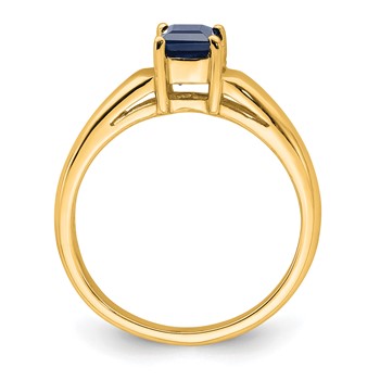 14k 4mm Princess Cut Sapphire ring — alternate view