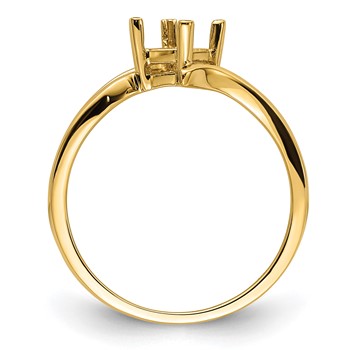 14k Holds 4mm Princess-cut Gemstone Ring Mounting — alternate view