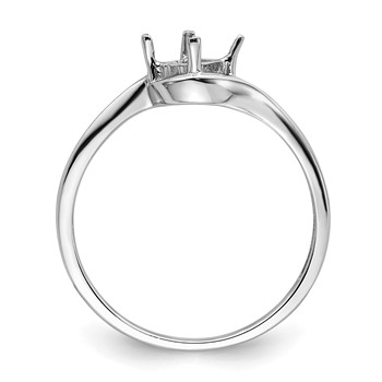 14k White Gold Holds 4mm Princess Gemstone Ring Mounting — alternate view