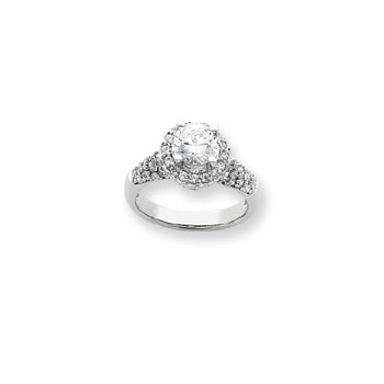 14k White Gold AA Diamond engagement ring