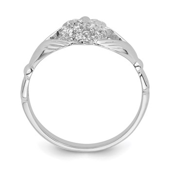 14k White Gold Claddagh Ring Mounting — alternate view