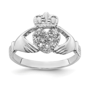 14k White Gold Claddagh Ring Mounting