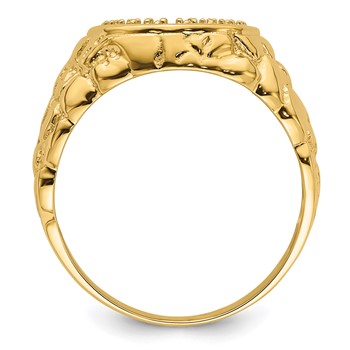 IB Goodman 14k Holds 11-1.0mm Diamonds Mens Horseshoe Nugget Ring Mounting — alternate view