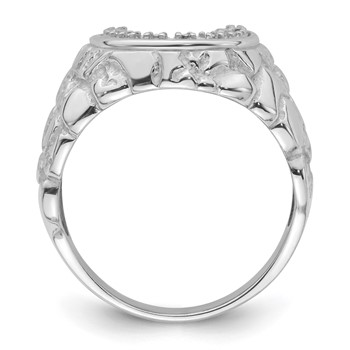 IB Goodman 14k White Gold Holds 11-1.0mm Diamonds Mens Horseshoe Nugget Ring Mounting — alternate view