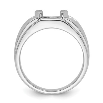 IB Goodman 14k White Gold Holds Oval Onyx and 2-1.8mm Diamonds Mens Open Back Ring Mounting — alternate view