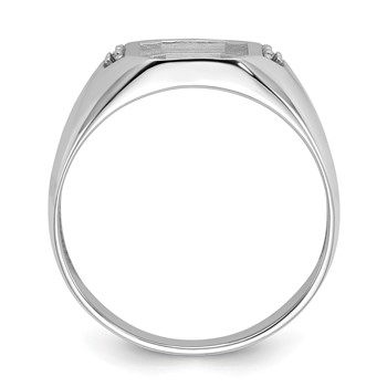 IB Goodman 14k White Gold Holds 10.2x8.2mm Octagon and  6-1.4mm Diamonds Onyx Mens Ring Mounting — alternate view