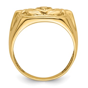 14k White Gold Mens Claddagh Ring Mounting — alternate view