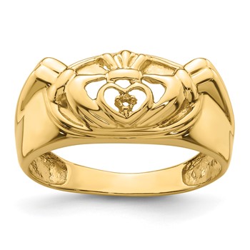 14k White Gold Mens Claddagh Ring Mounting