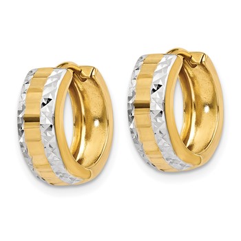 14k & Rhodium Hinged Hoop Earrings — alternate view