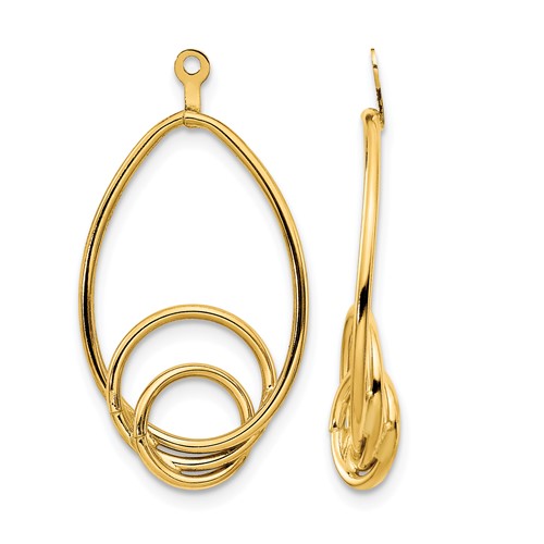 10k Polished Fancy Teardrop Earring Jackets