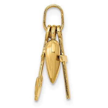 14K Polished Moveable Heart/Cross/Anchor Pendant — alternate view