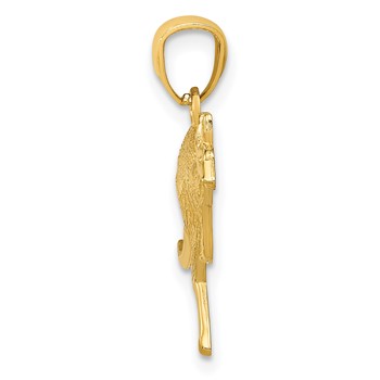 14k Yellow Gold Textured Kangaroo Pendant — alternate view