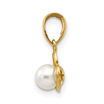 14k Freshwater Cultured Pearl in Heart Childrens Pendant — alternate view