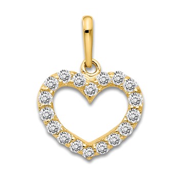 14k CZ Children's Heart Pendant