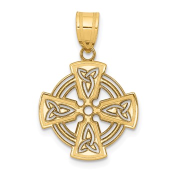 14k Laser-Cut Celtic Cross Charm