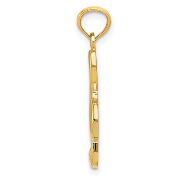 14k Gold Polished Treble Clef Pendant — alternate view