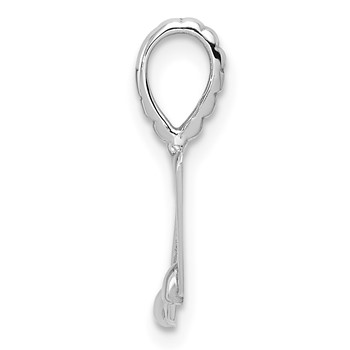 14k White Gold Polished Musical Note Pendant — alternate view