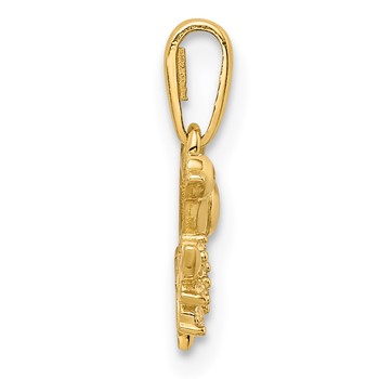 14K Bird on a Branch CZ Pendant — alternate view