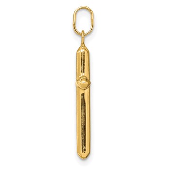 14k Polished Hollow Latin Cross Charm — alternate view