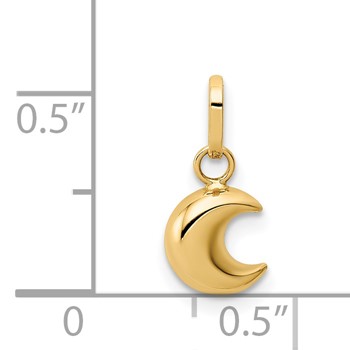 14k Polished Puffed Moon Charm — alternate view