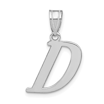 14kw Polished Letter D Initial Pendant