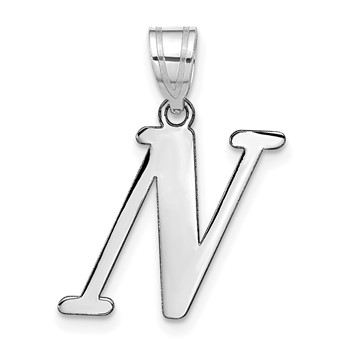 14kw Polished Letter N Initial Pendant