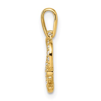 14k CZ Heart with Anchor Pendant — alternate view