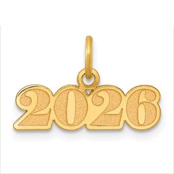 14k Polished and Satin Horizontal 2026 Charm