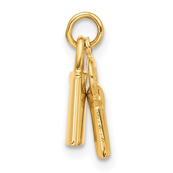 14K Polished Lock and Key Pendant — alternate view