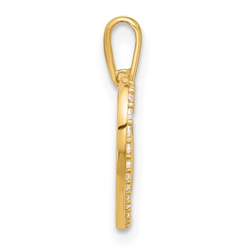 14k Polished CZ Infinity Heart Pendant — alternate view