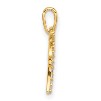 14K Polished CZ Palm Tree Pendant — alternate view