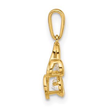 14K Polished CZ Music Note Pendant — alternate view