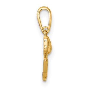 14k Polished and Diamond-cut Tulip Charm — alternate view