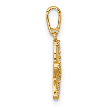 14k Polished and Textured CZ Starfish Charm / Pendant — alternate view