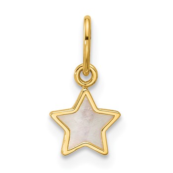 14K Polished Mother of Pearl Star Pendant