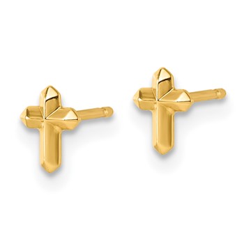 14K Polished Cross Post Earrings — alternate view
