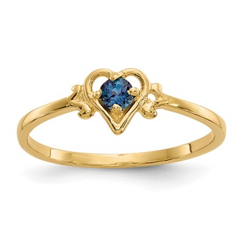 10K Synthetic Alexandrite Birthstone Heart Ring