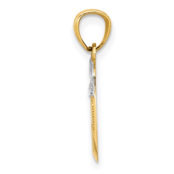 14k with White Rhodium Cut-out New York Skyline in Apple Pendant — alternate view