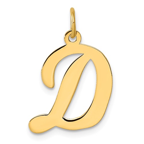 10k Large Script Letter D Initial Charm