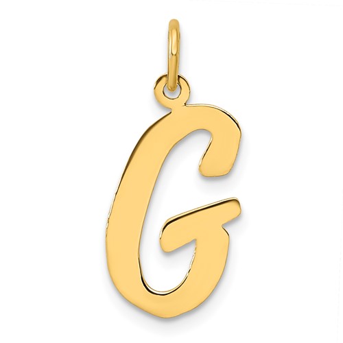 10k Large Script Letter G Initial Charm
