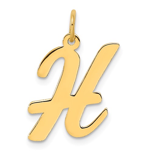 10k Large Script Letter H Initial Charm