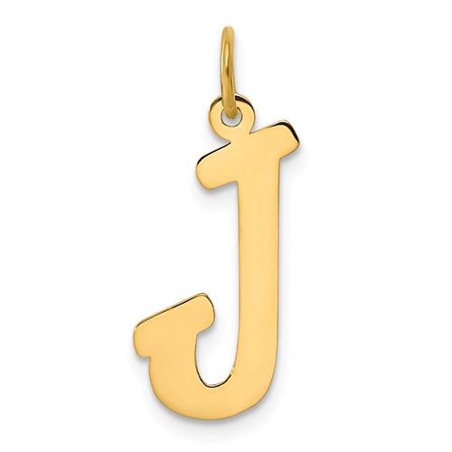 10k Large Script Letter J Initial Charm