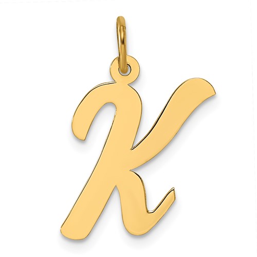 10k Large Script Letter K Initial Charm