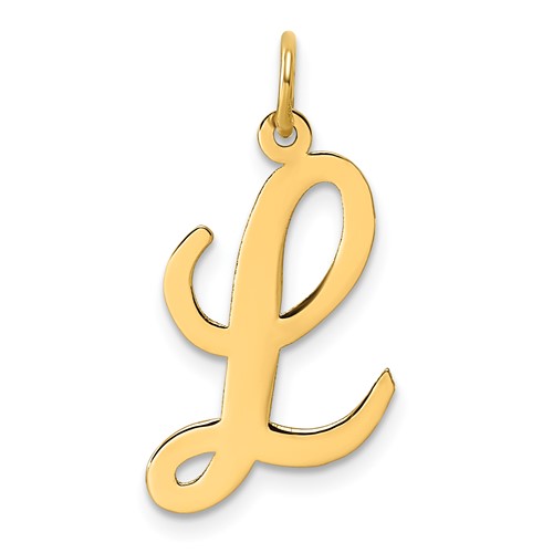 10k Large Script Letter L Initial Charm