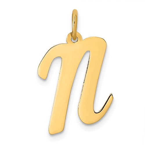 10k Large Script Letter N Initial Charm