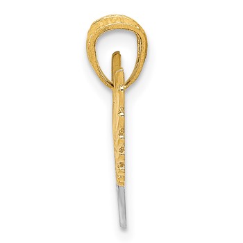 14K and White Rhodium Polished Hearts with Wings Pendant — alternate view