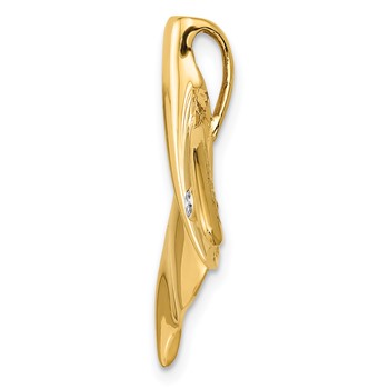 14K Diamond Whale Tail Chain Slide — alternate view