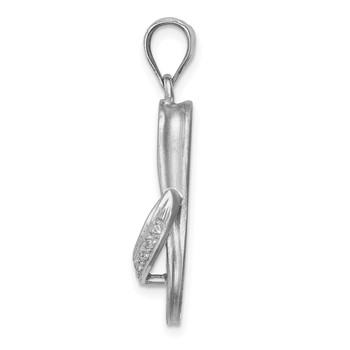 14K White Gold Diamond Sandal Pendant — alternate view